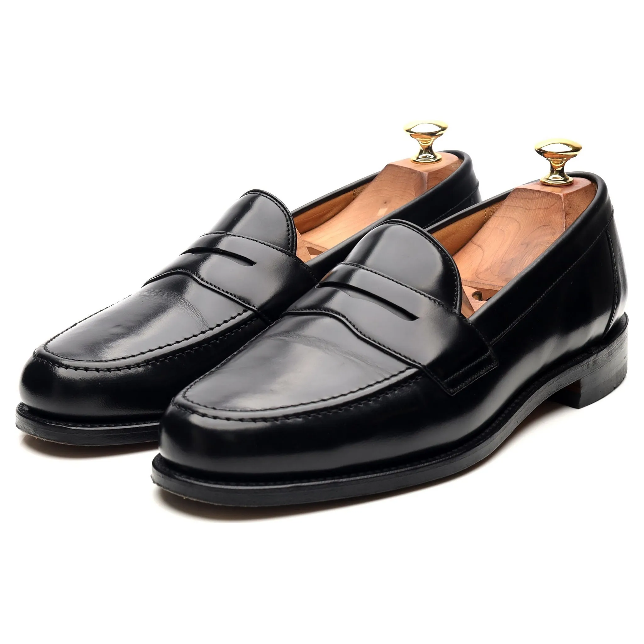 'Eton' Black Leather Loafers UK 9 F