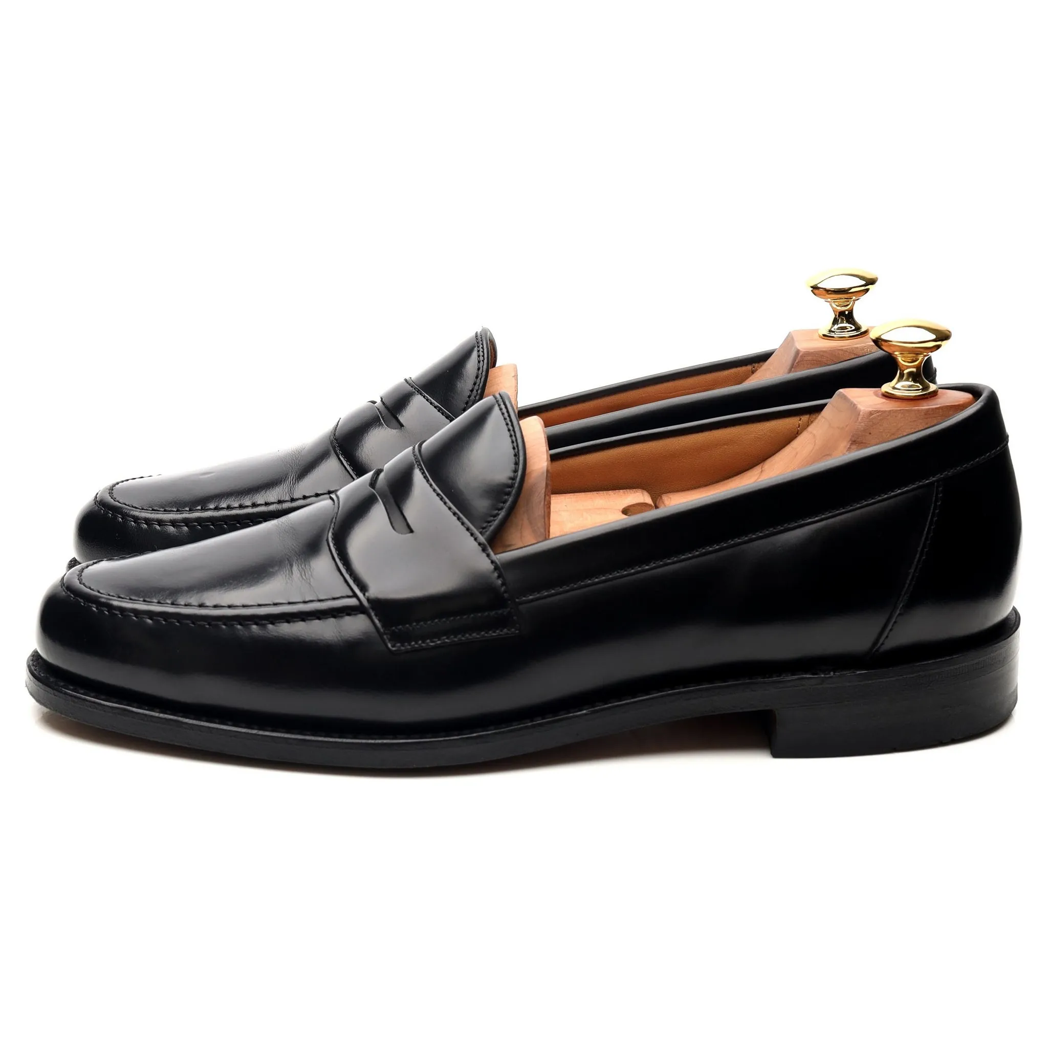 'Eton' Black Leather Loafers UK 9 F