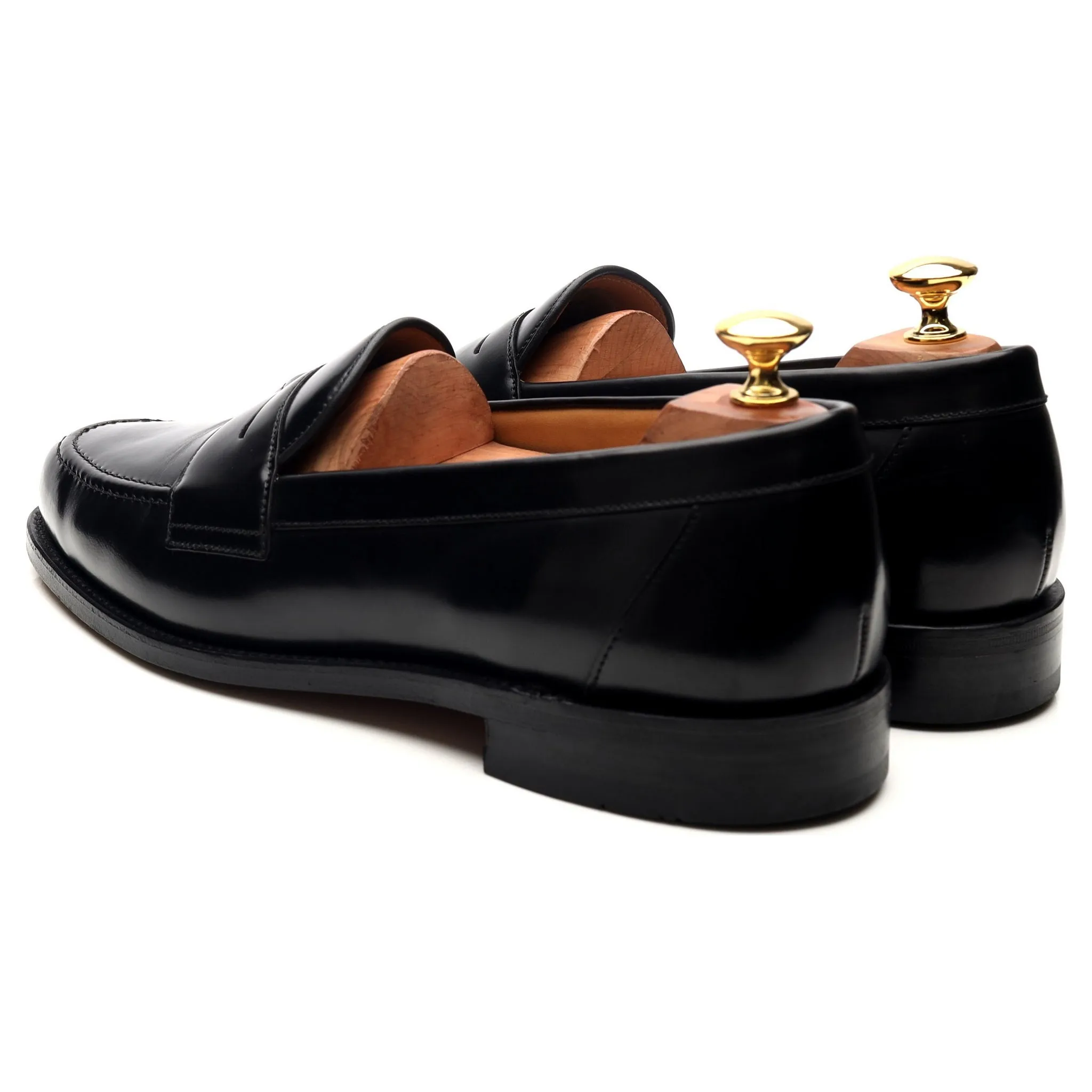 'Eton' Black Leather Loafers UK 9 F