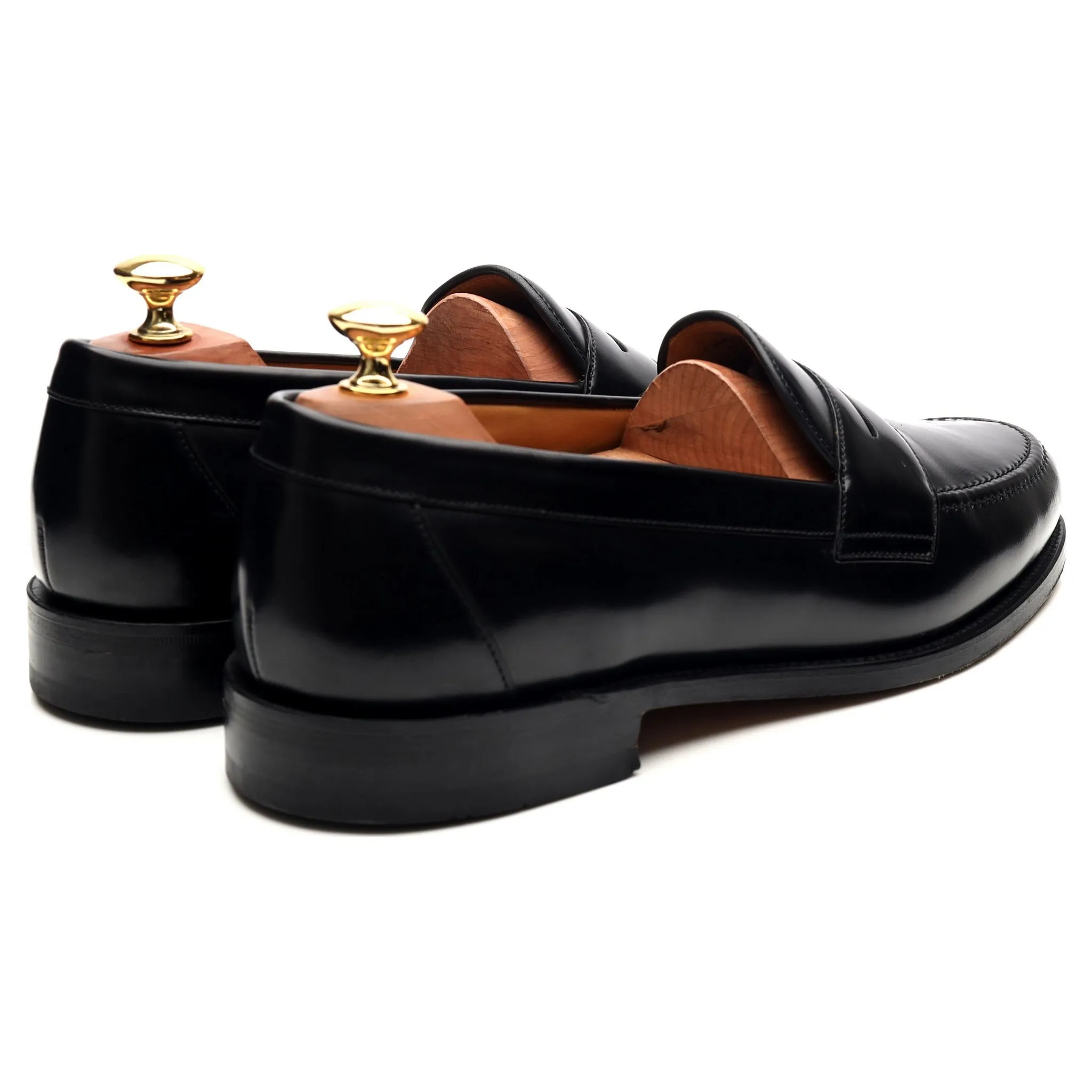 'Eton' Black Leather Loafers UK 9 F