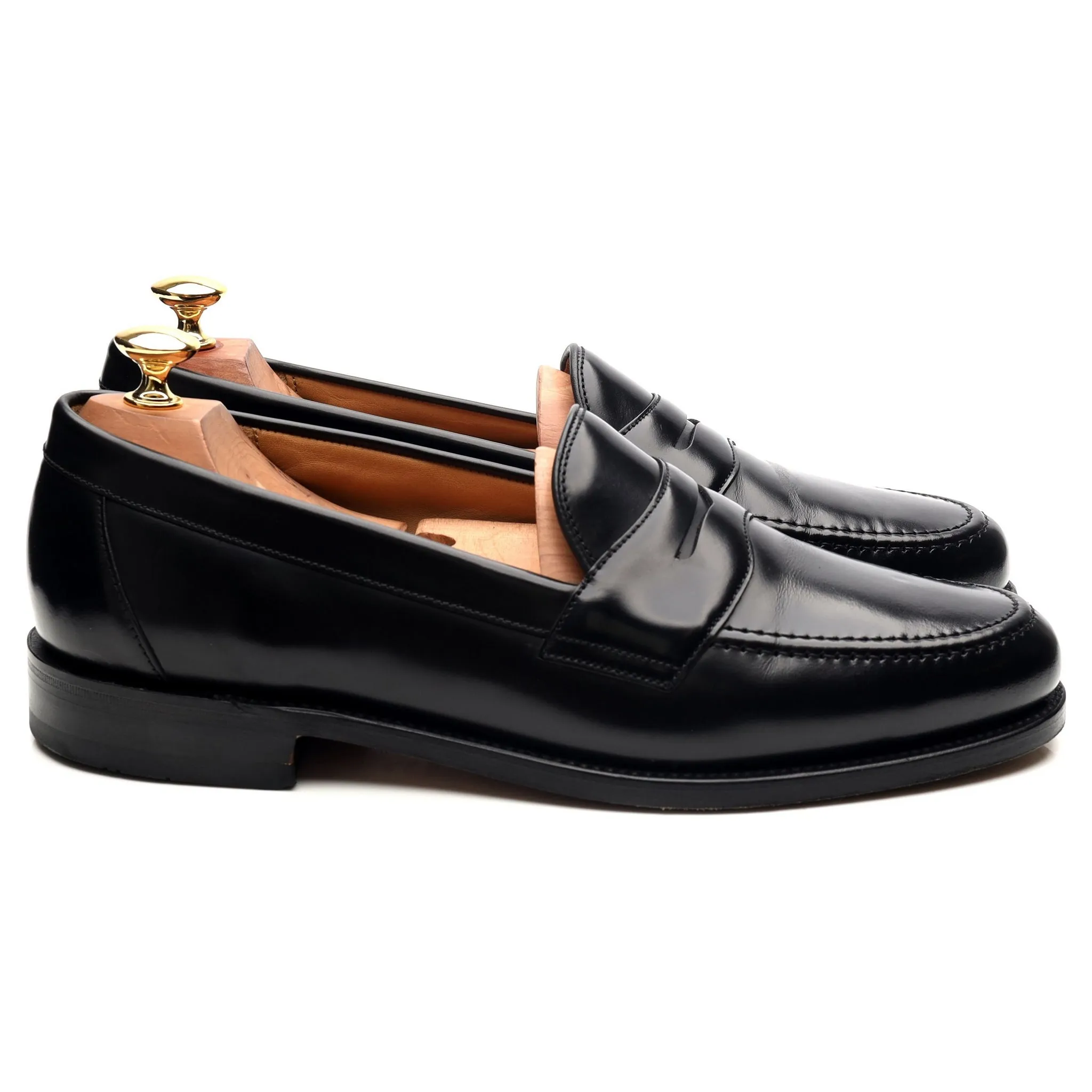 'Eton' Black Leather Loafers UK 9 F