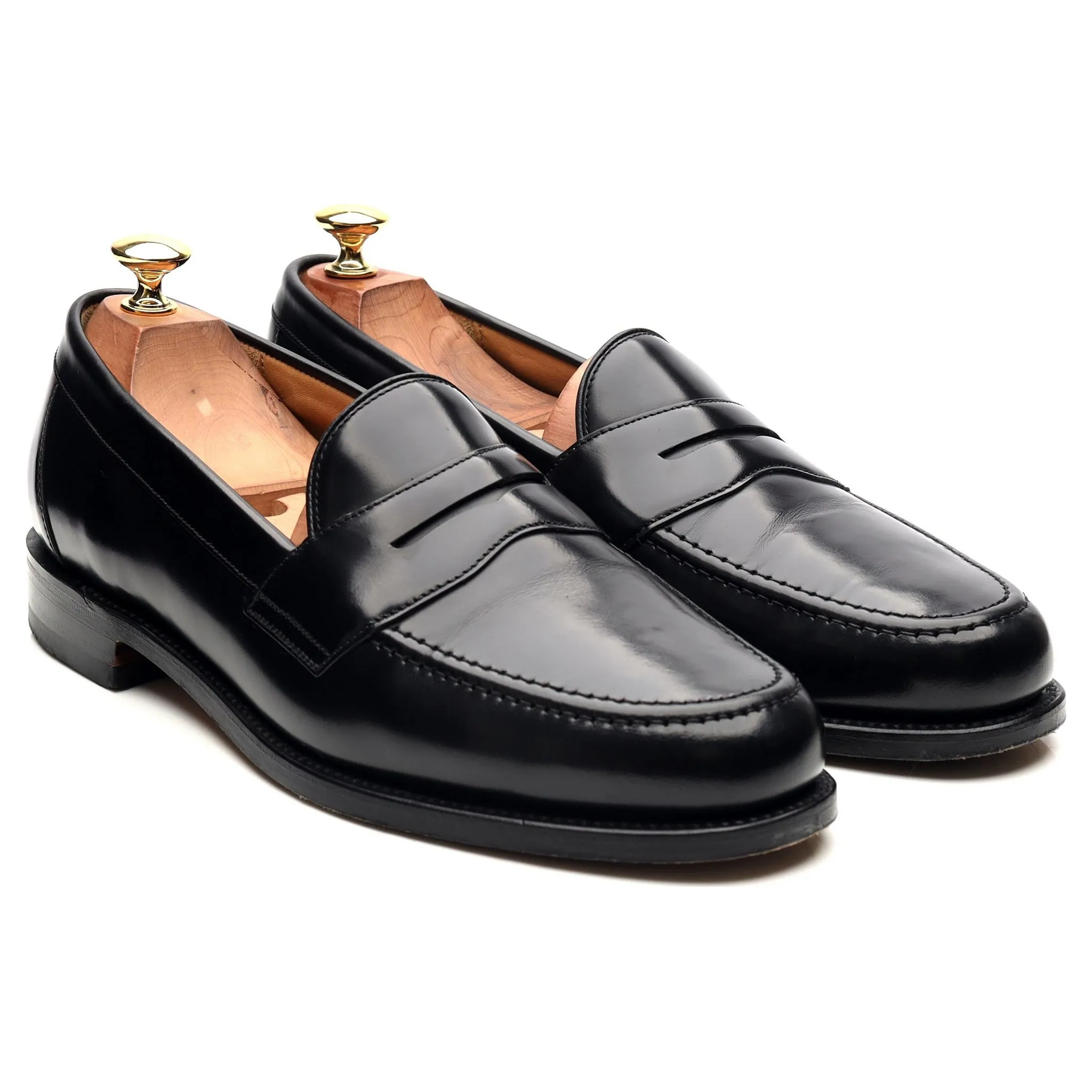 'Eton' Black Leather Loafers UK 9 F