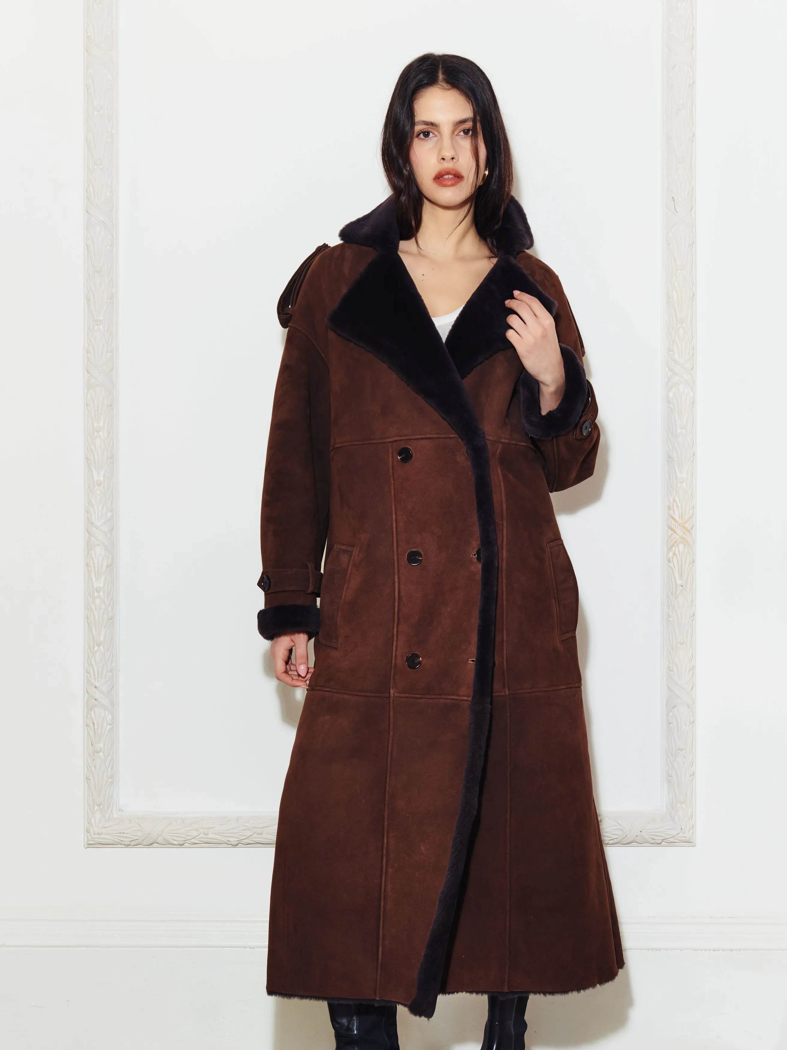 Evander Shearling Maxi Coat