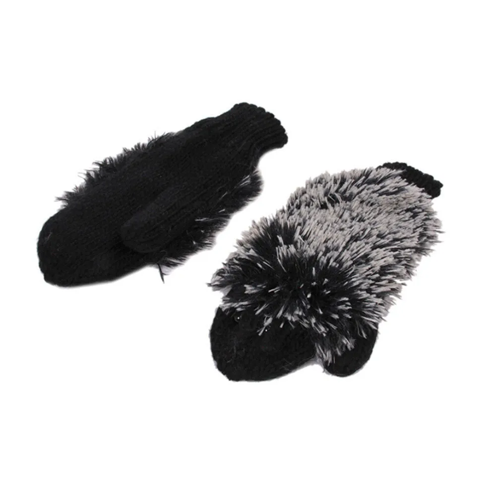 Feida Gloves Women Cute Mittens Cartoon Knitted Hedgehog Glove handschoenen