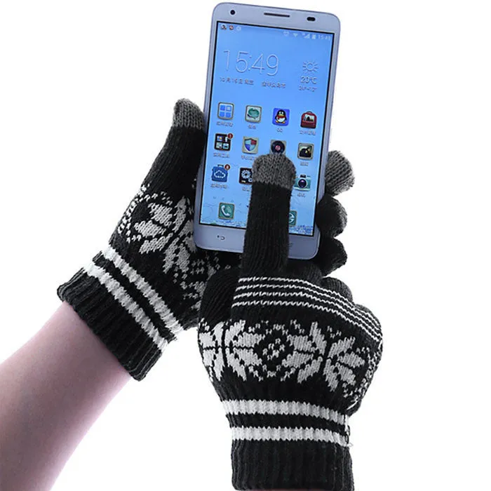 Feida Women Screen Knit Cotton Warm Gloves