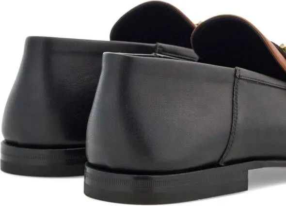 Ferragamo Gancini leather moccasins Black