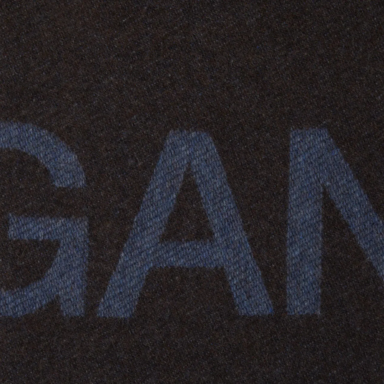 GANNI The Sustainable Edit Two-Tone Logo Scarf - Shaved Chocolate