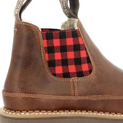 Georgia Women's Red Plaid Chelsea Romeo in Brown