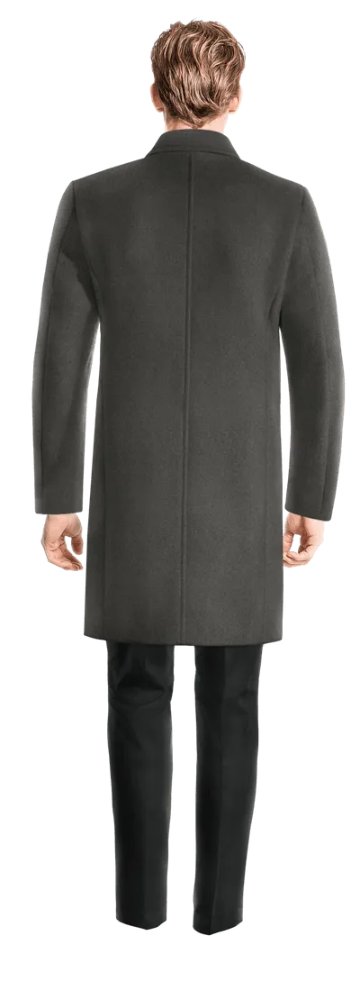 Grey Long Double-Breasted Coat