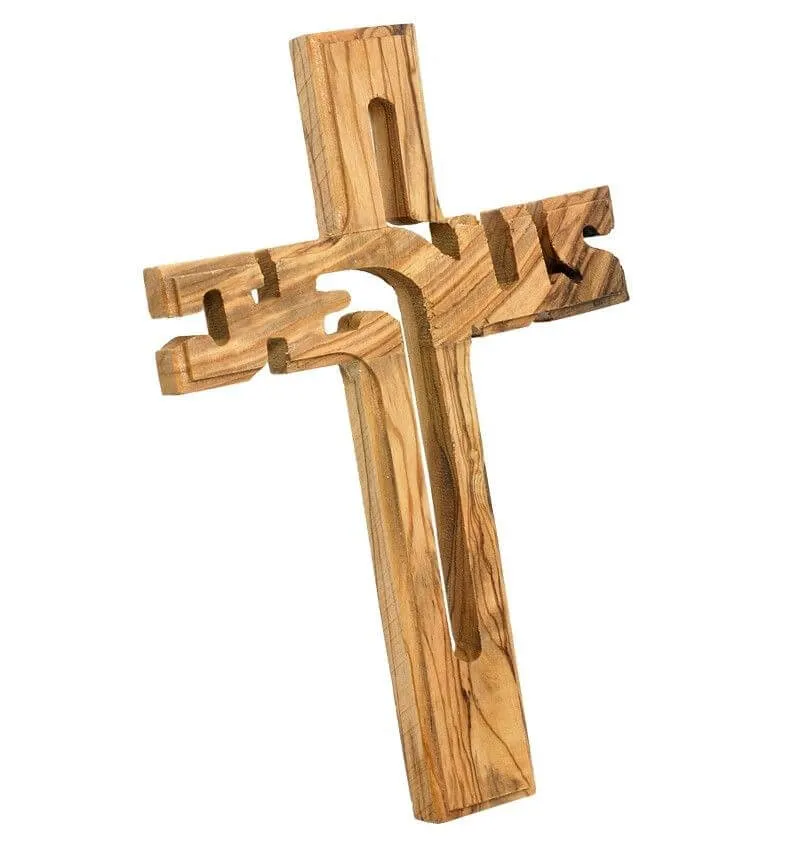 Handmade Olive Wood Cross Jesus from Holy Land 16 cm/ 6.3 inch