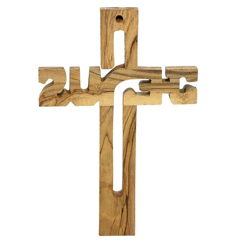 Handmade Olive Wood Cross Jesus from Holy Land 16 cm/ 6.3 inch