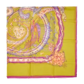 Hermès Vert Anis De Tout Coeur Chiffon Scarf, 140