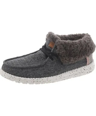 Hey Dude Wendy Fold Stitch Womens Faux Fur Cozy Casual And Fashion Sneakers