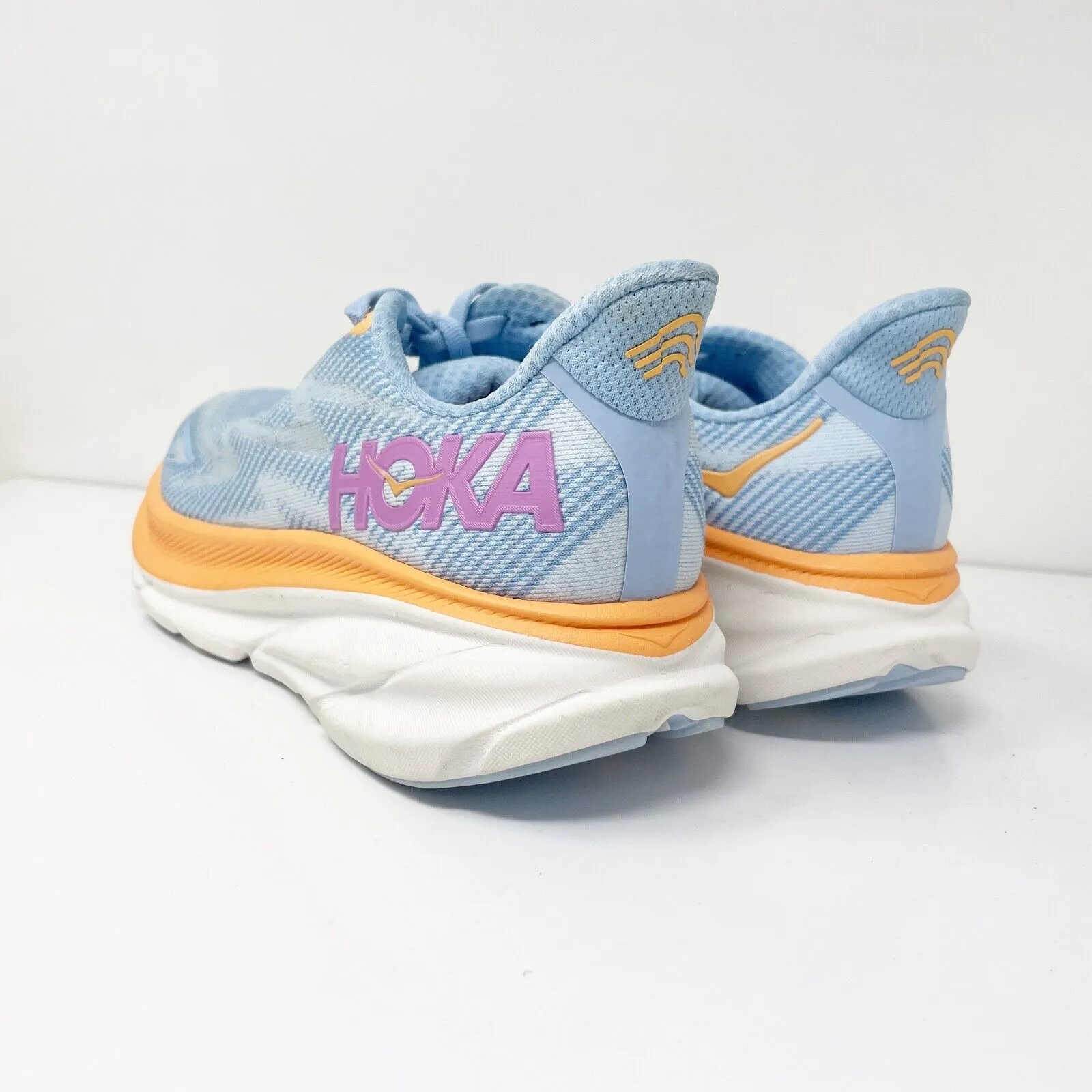 Hoka One One Womens Clifton 9 1127896 ABIW Blue Running Shoes Sneakers Size 8 B