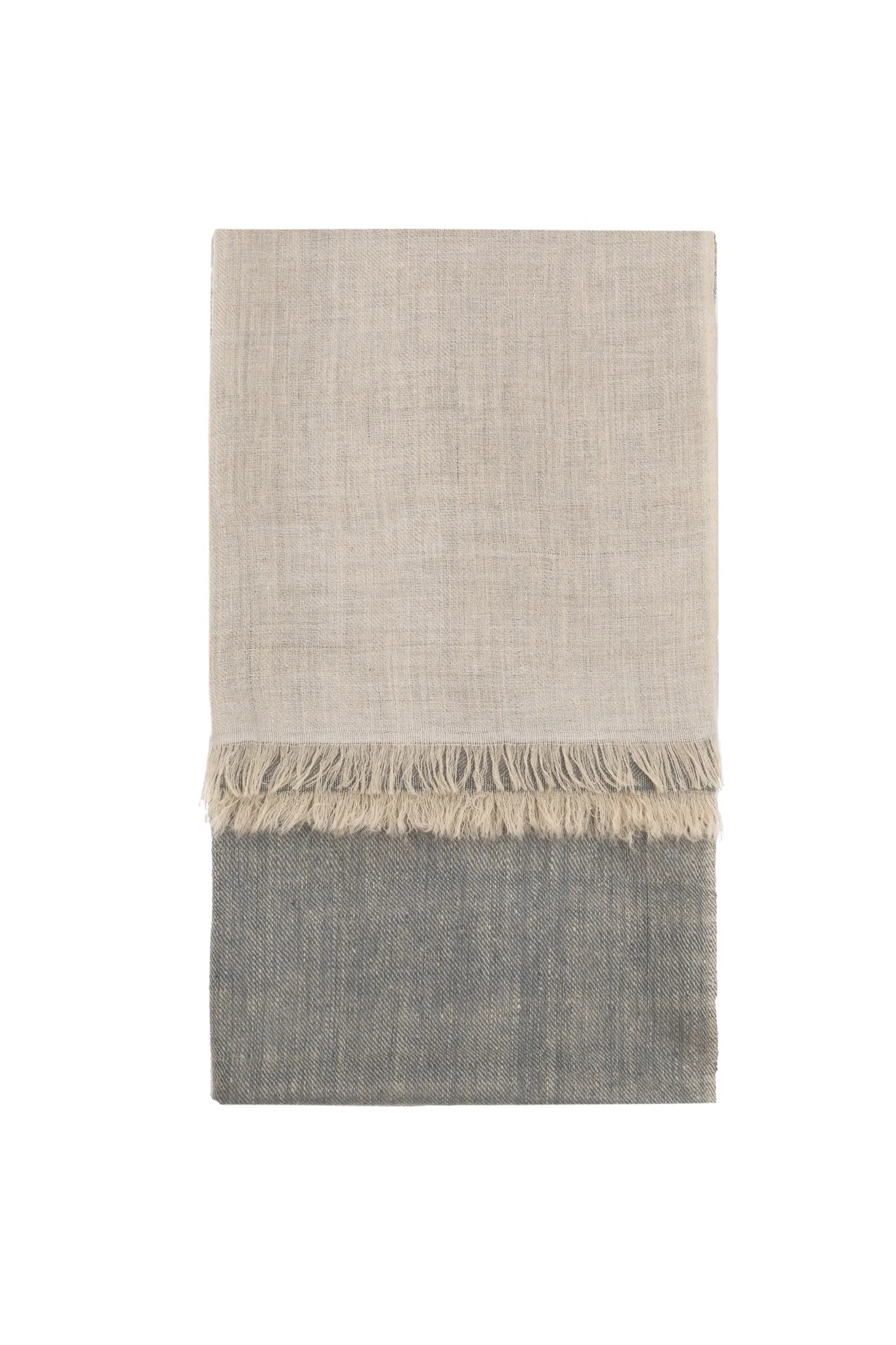 Ivory Grey Cashmere Scarf