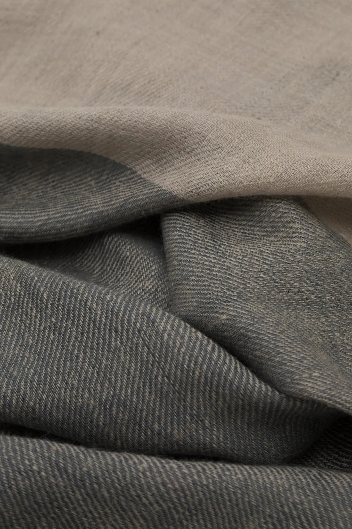 Ivory Grey Cashmere Scarf