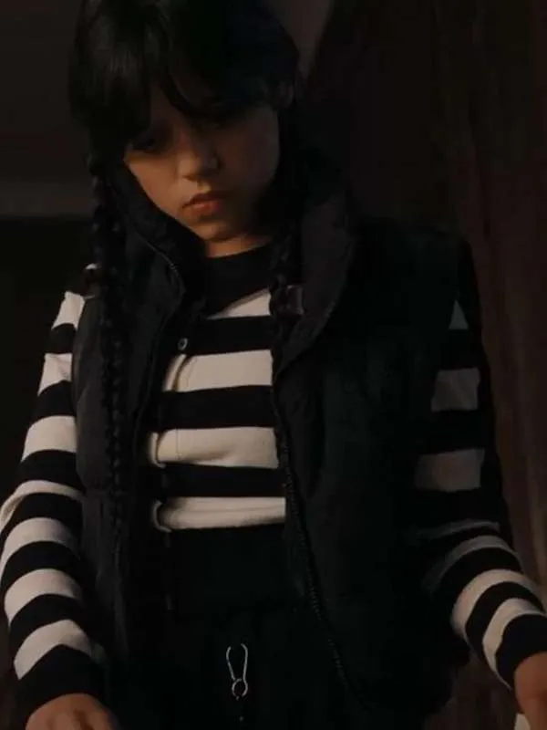 Jenna Ortega Wednesday Black Vest - New American Jackets