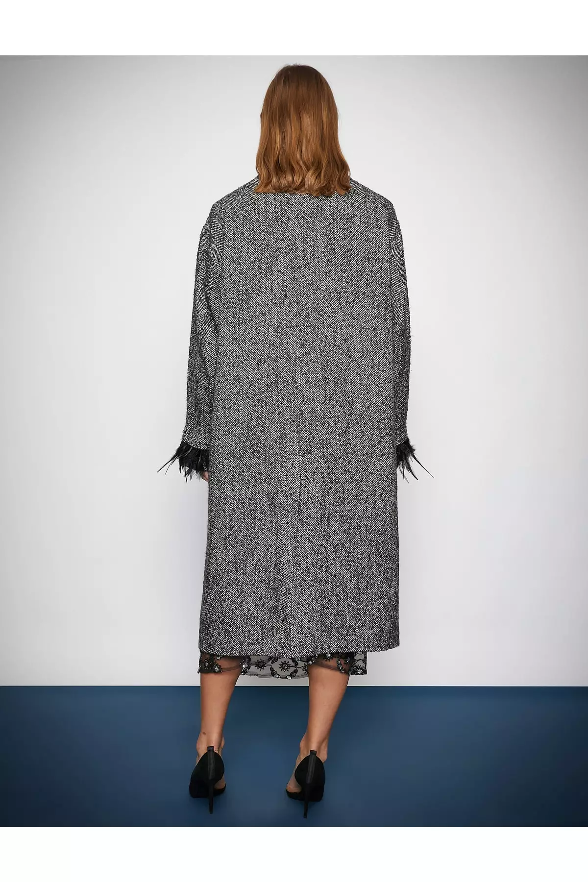 KOTON Tulle Long Cashmere Coat