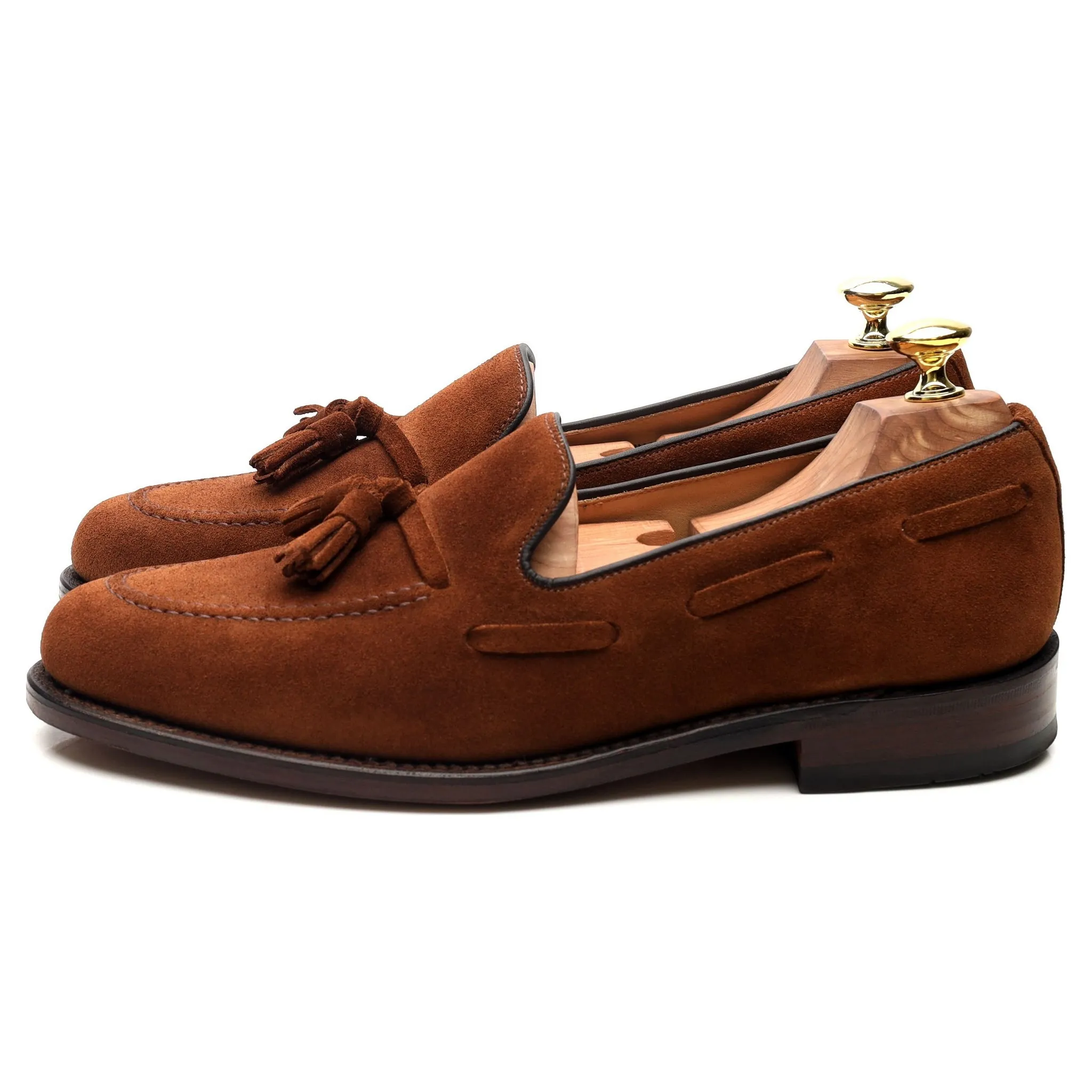 'Lincoln' Brown Suede Tassel Loafers UK 7.5 F