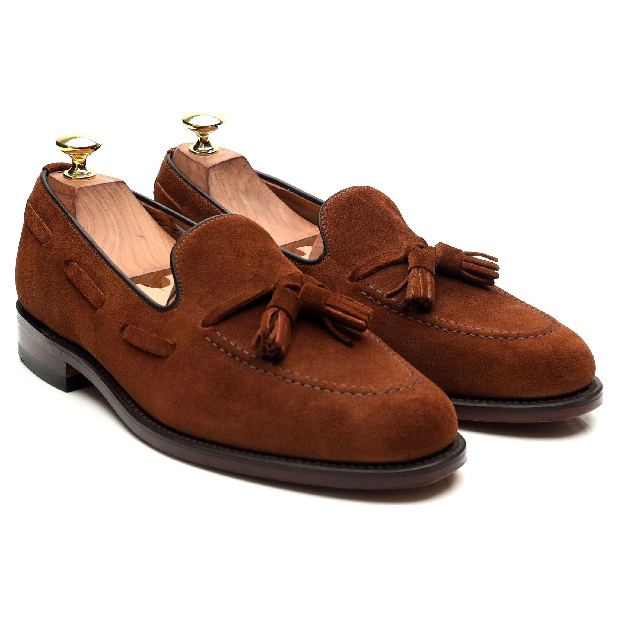 'Lincoln' Brown Suede Tassel Loafers UK 7.5 F