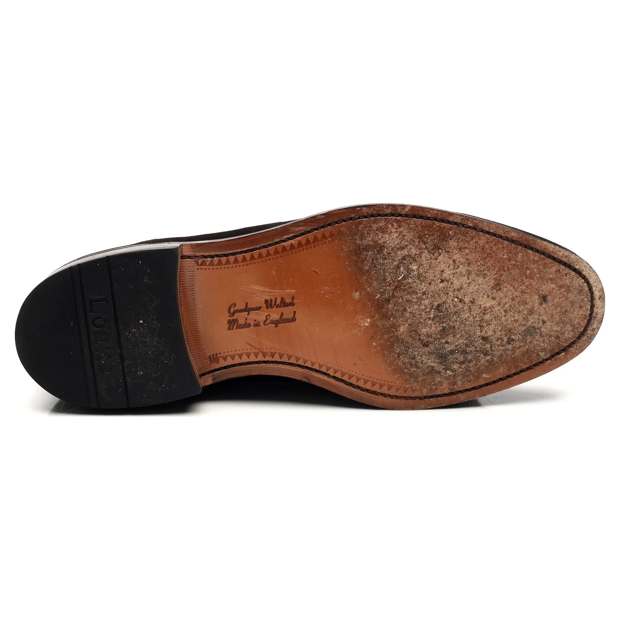 'Lincoln' Dark Brown Suede Tassel Loafers UK 8 F