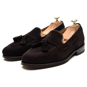 'Lincoln' Dark Brown Suede Tassel Loafers UK 8 F