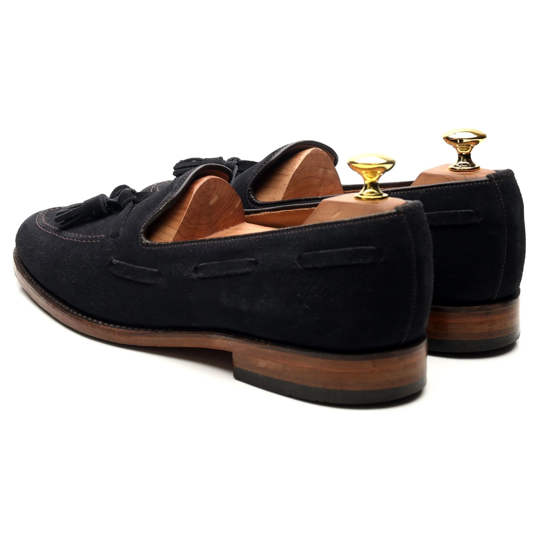 'Lincoln' Navy Blue Suede Tassel Loafers UK 8 F