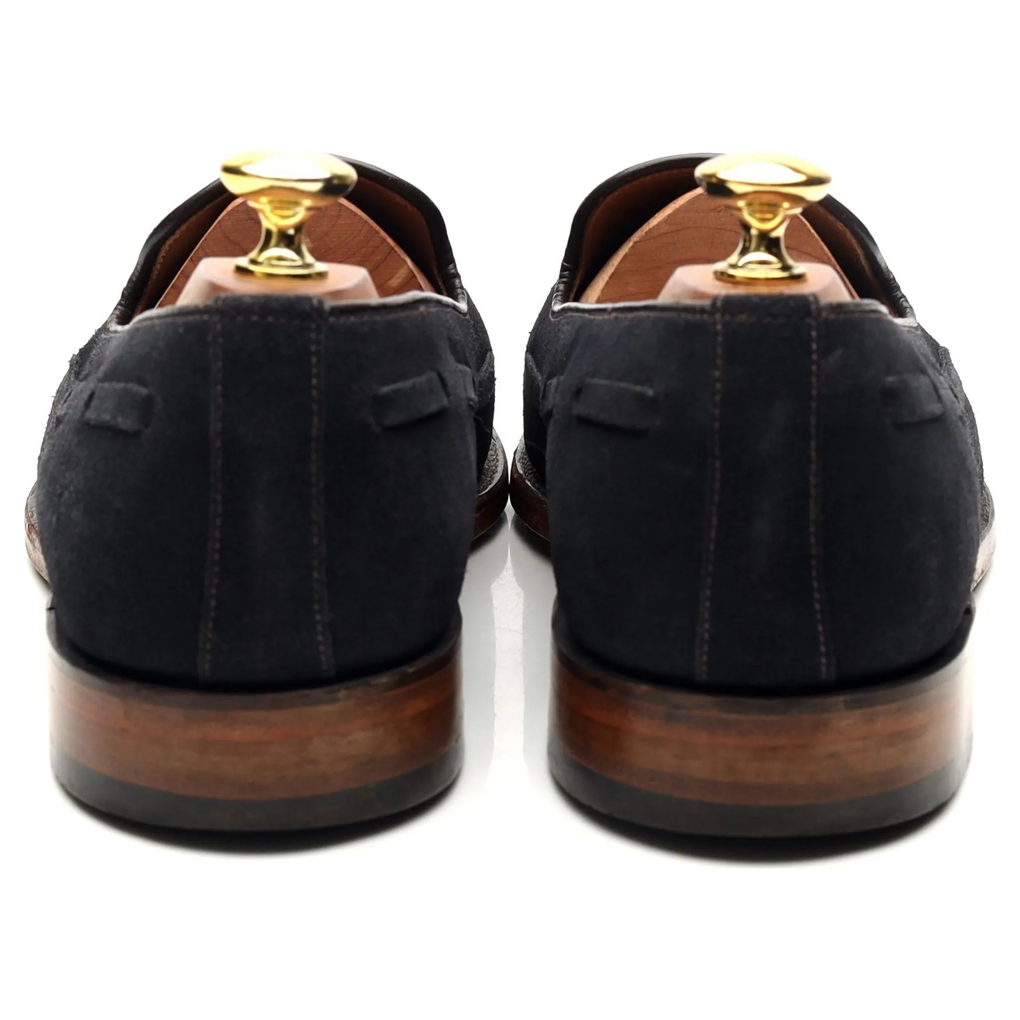 'Lincoln' Navy Blue Suede Tassel Loafers UK 8 F