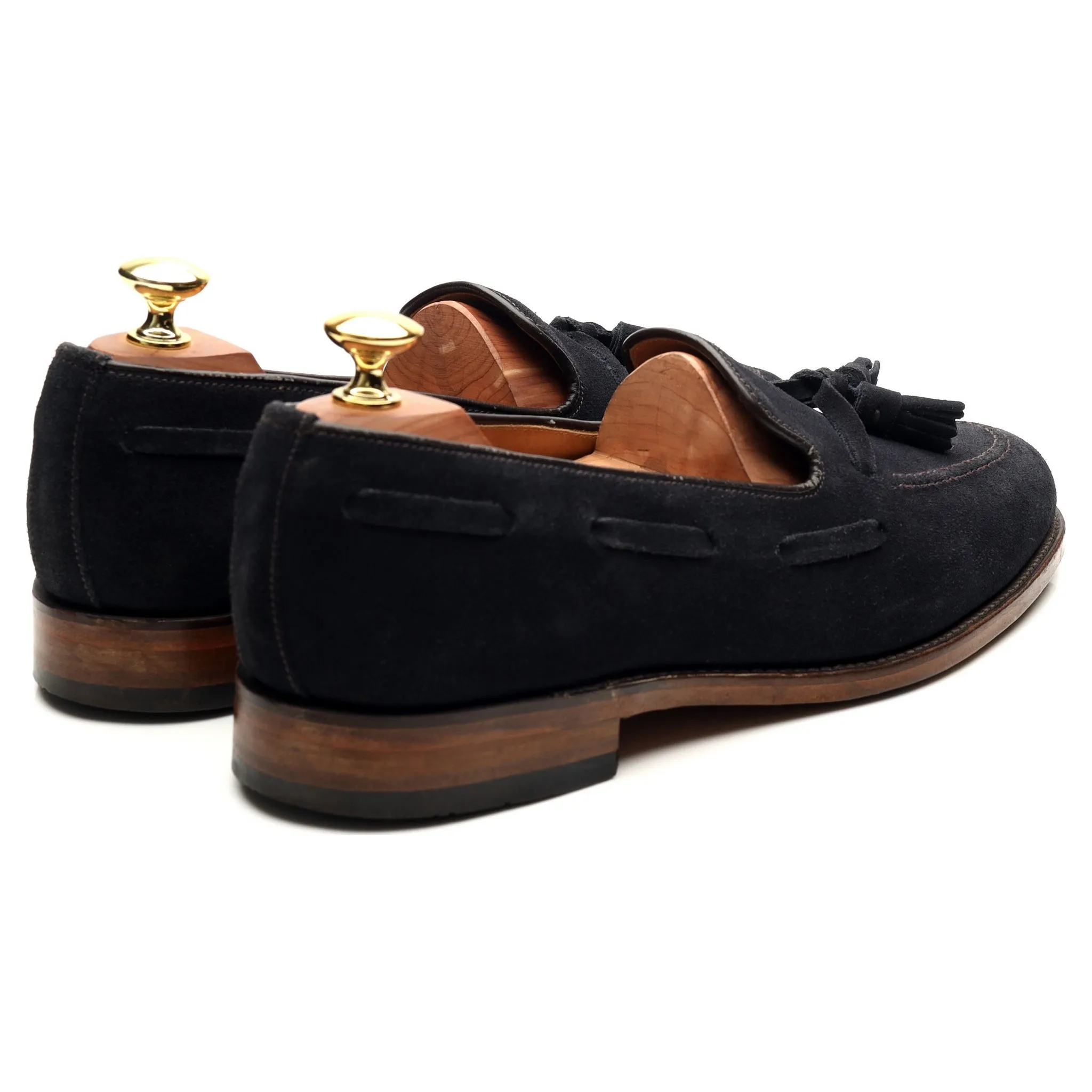 'Lincoln' Navy Blue Suede Tassel Loafers UK 8 F