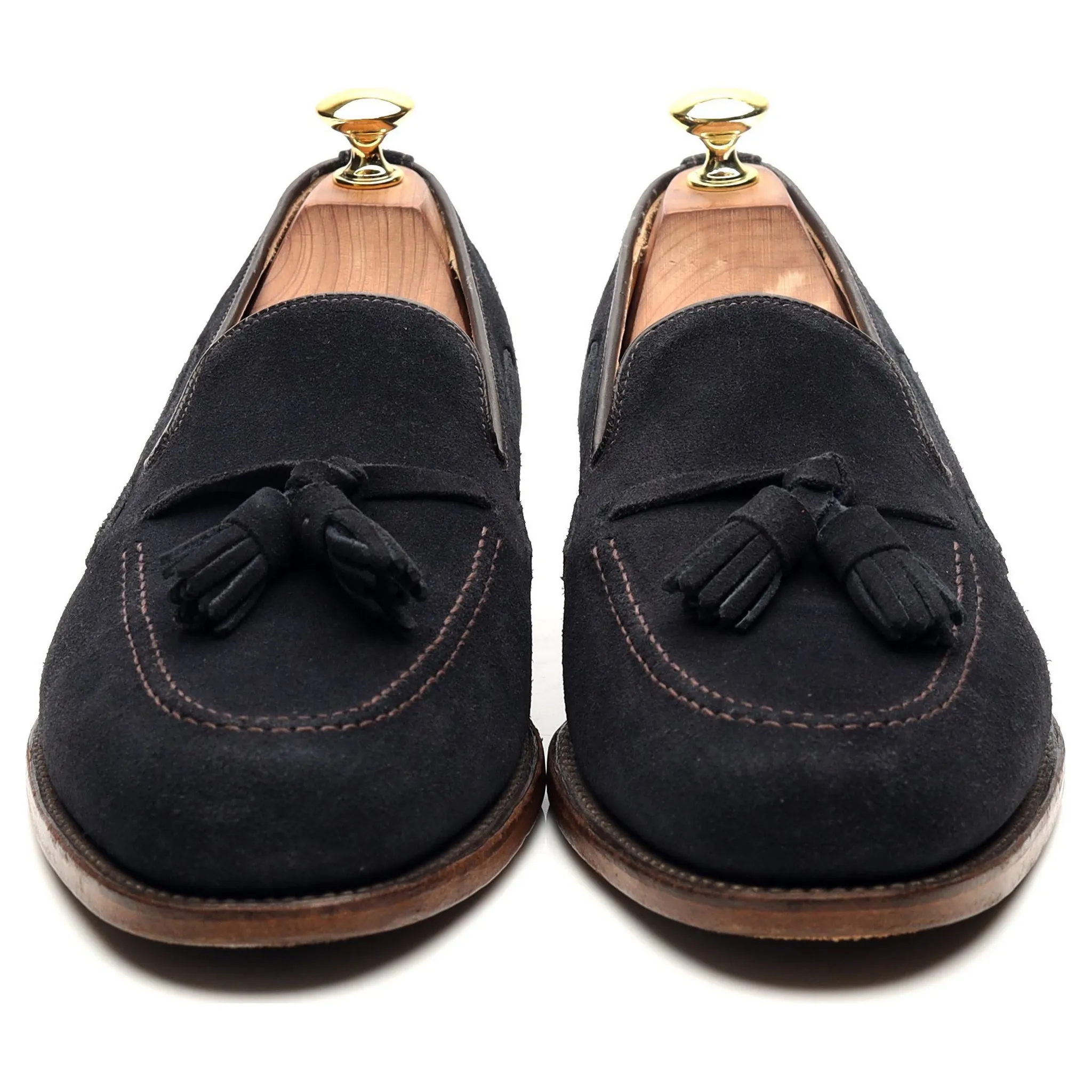 'Lincoln' Navy Blue Suede Tassel Loafers UK 8 F