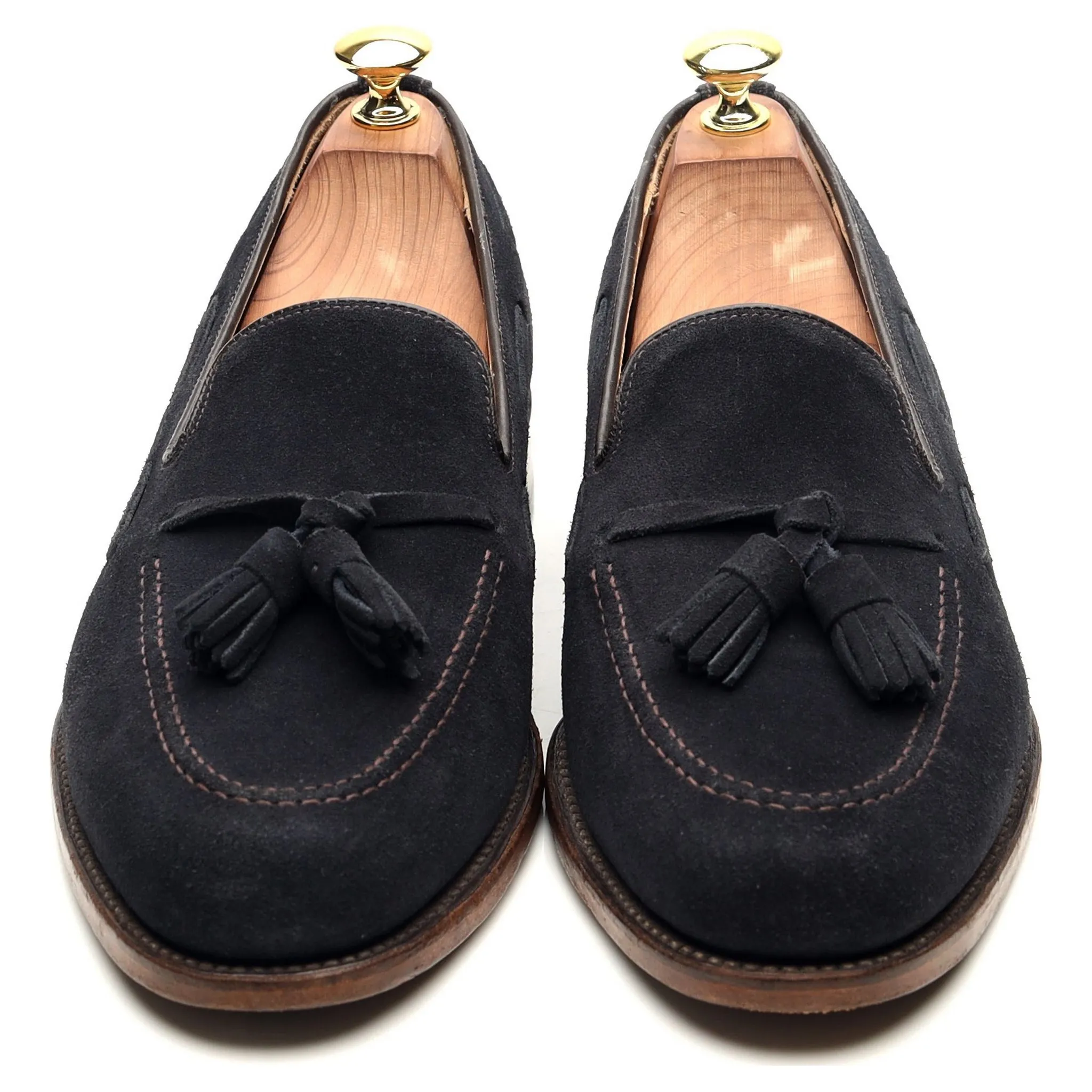 'Lincoln' Navy Blue Suede Tassel Loafers UK 8 F