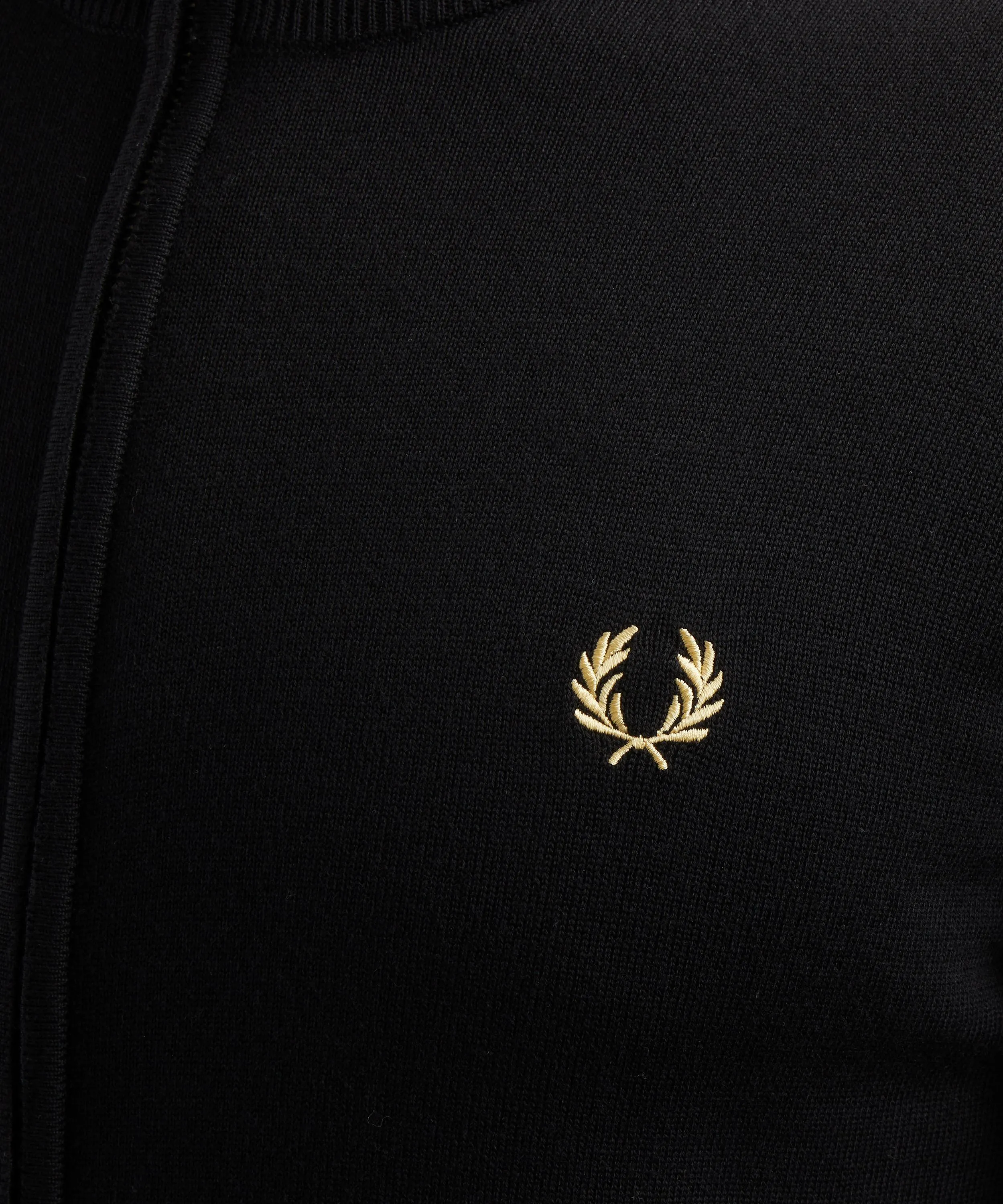 Logo Embroidered Zip-Up Cardigan