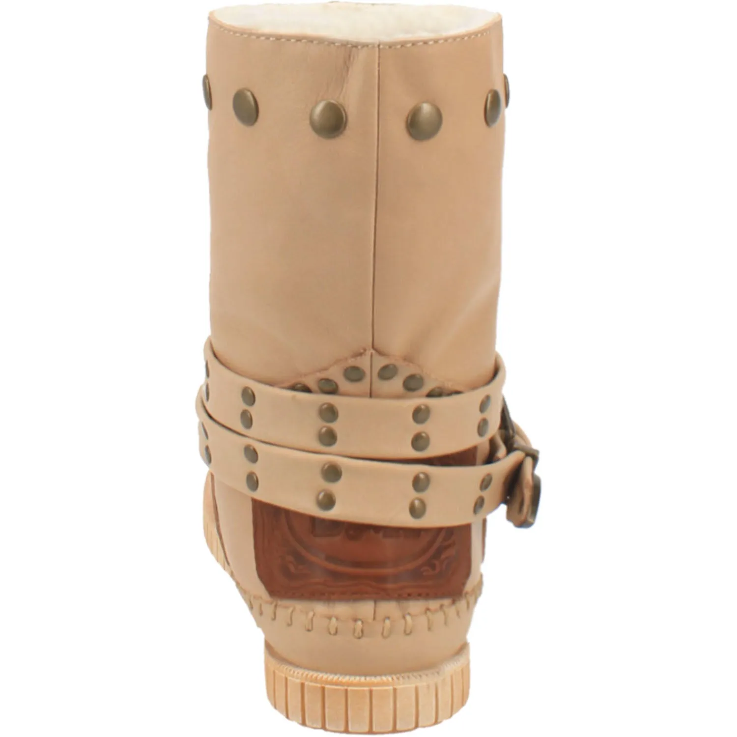 Malibu Sand Leather Antique Studded Buckle Boots (DS)