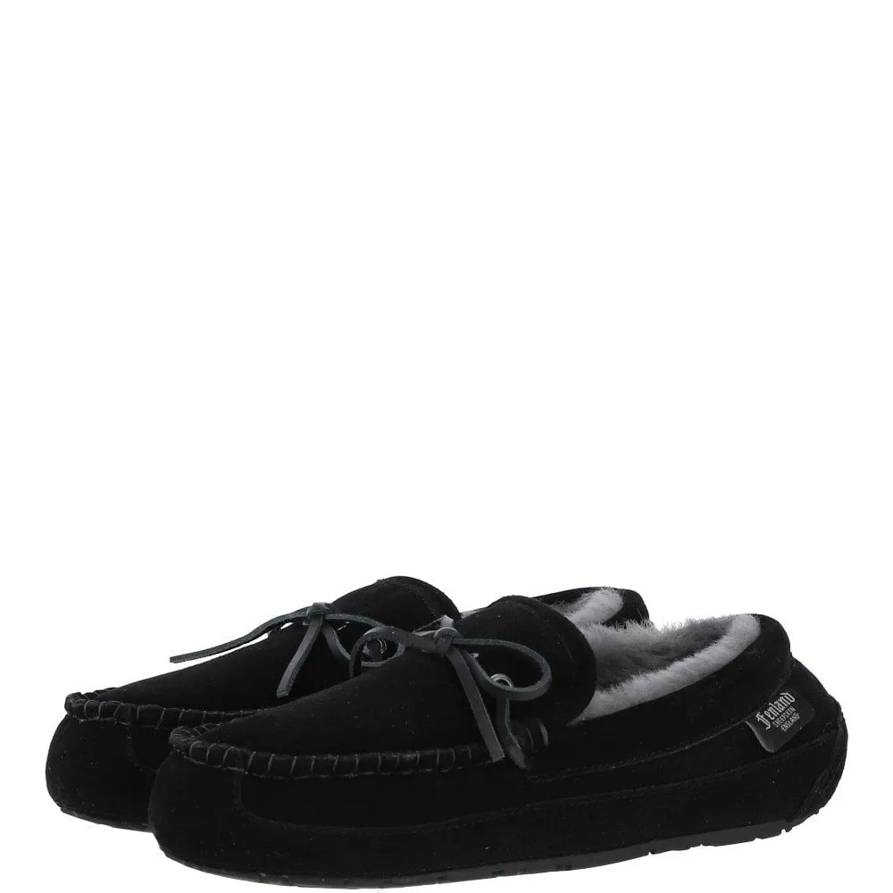 Men's Black Sheepskin Moccasins - Maverick