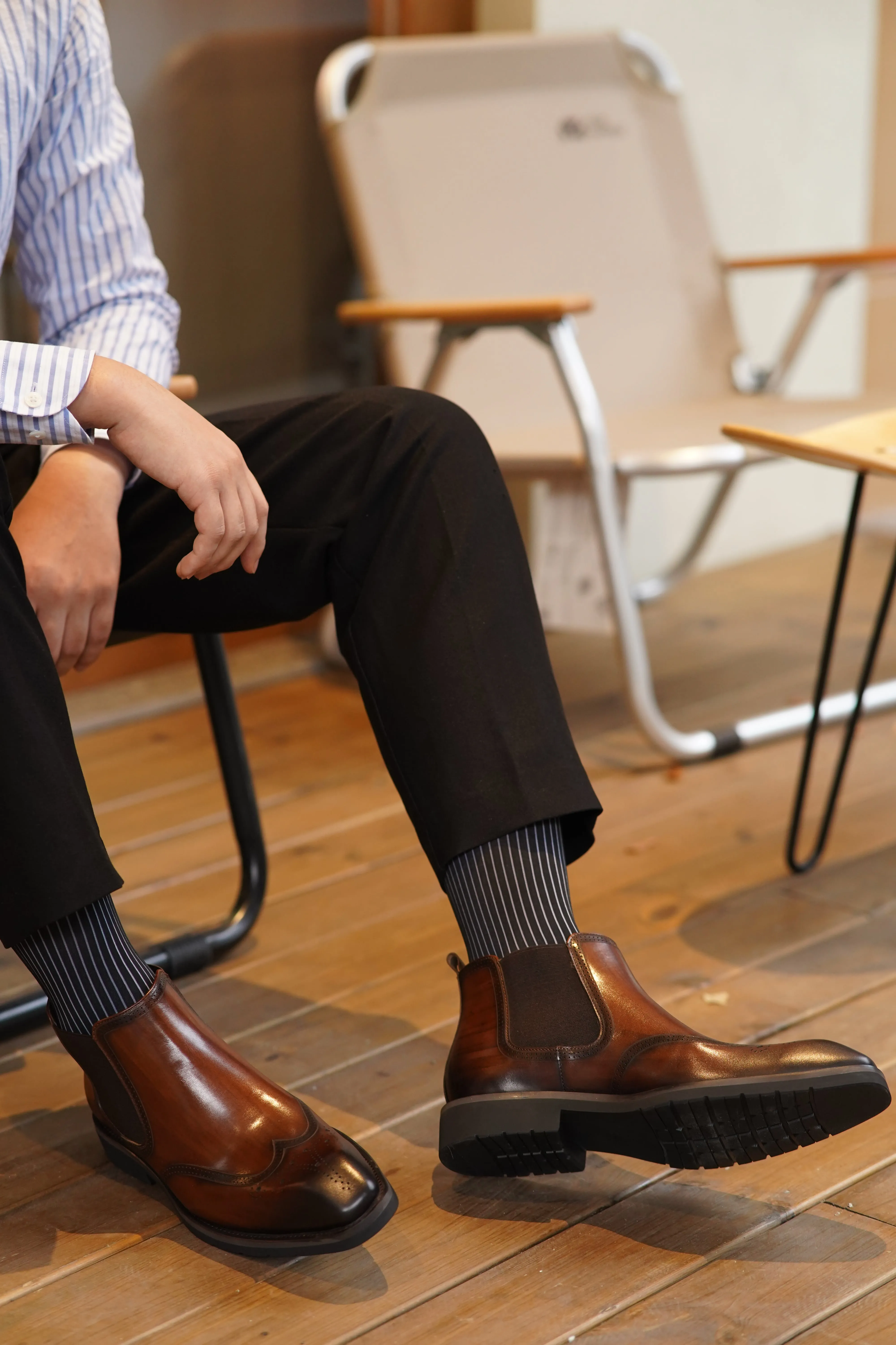 Men’s Brogue Leather Chelsea Boots.