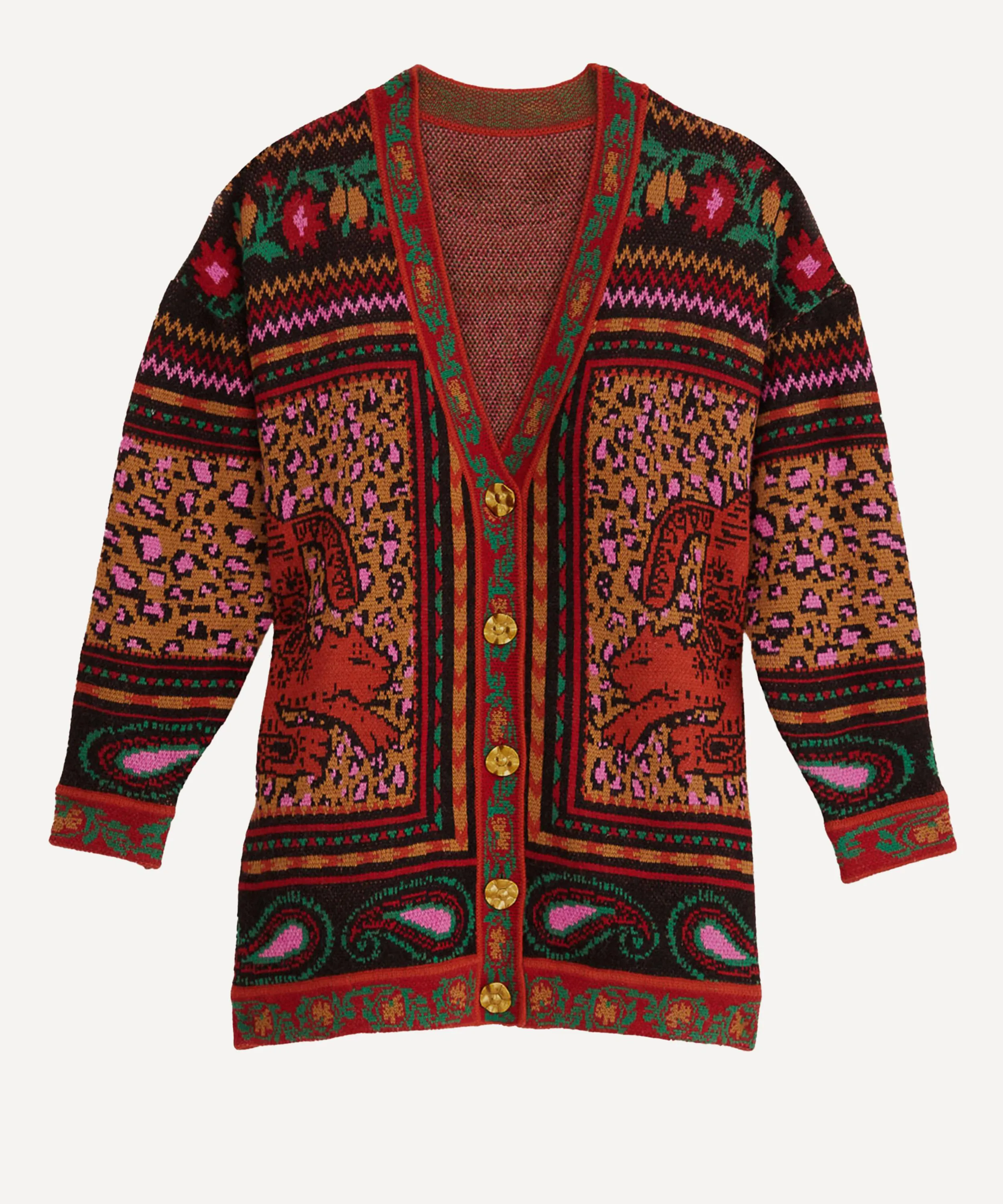 Mixed Tapestry Prints Cardigan