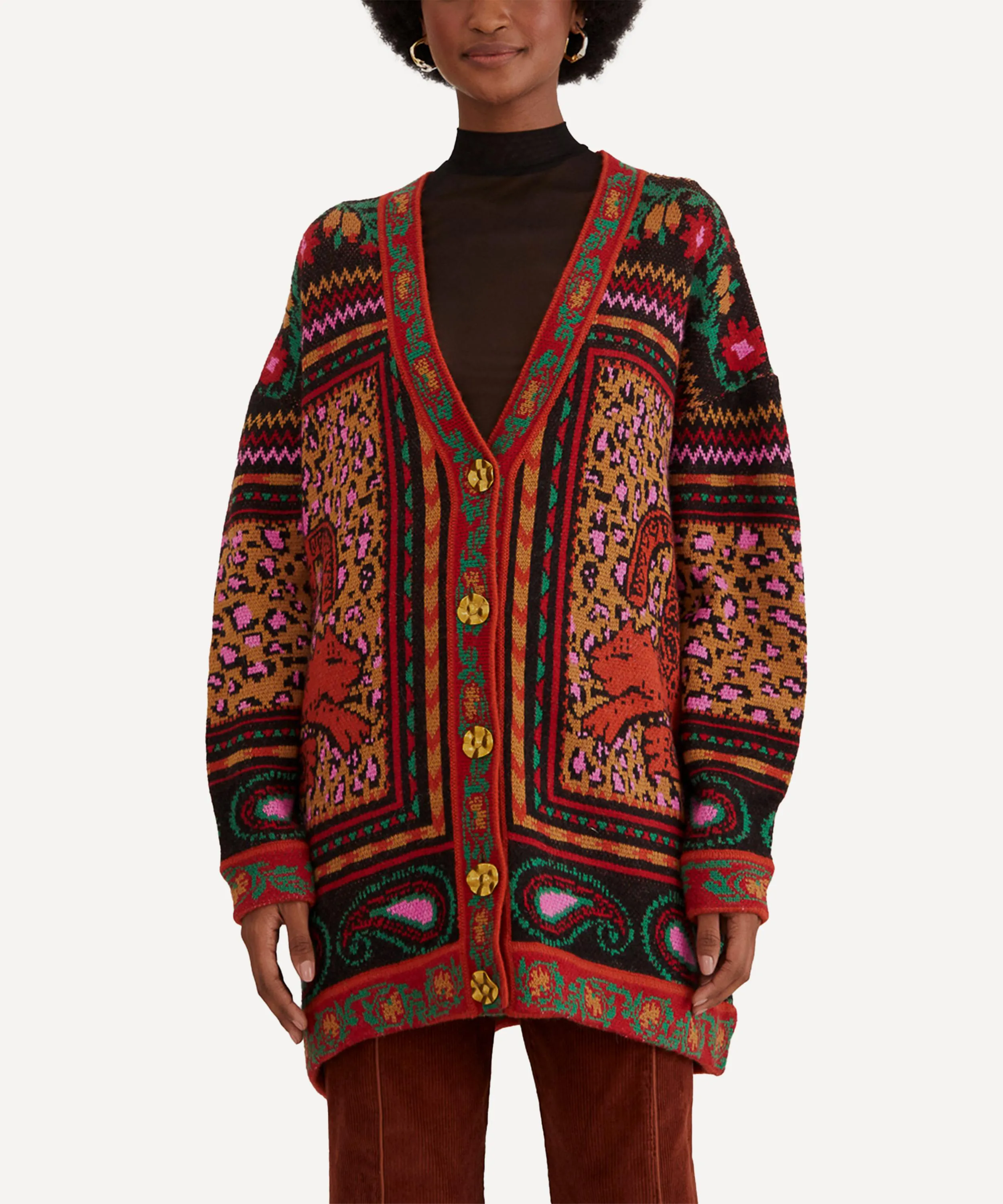 Mixed Tapestry Prints Cardigan