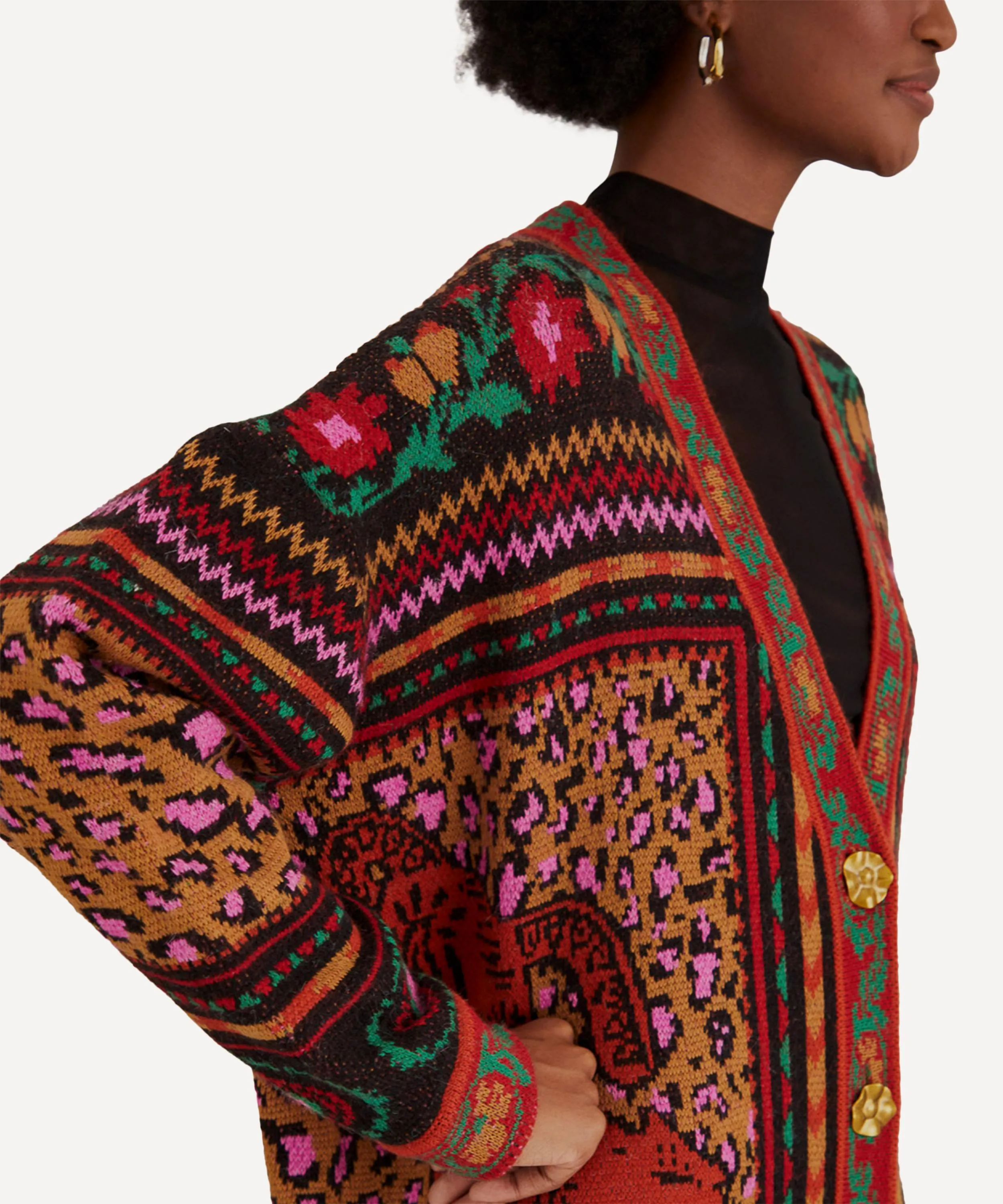 Mixed Tapestry Prints Cardigan