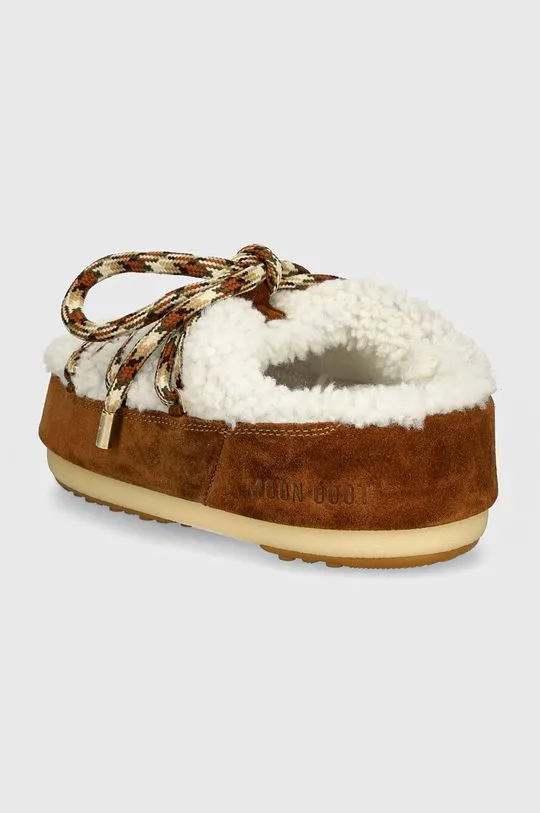 Moon Boot slippers MB MULE SHEARLING brown color 80D1460240 MA03