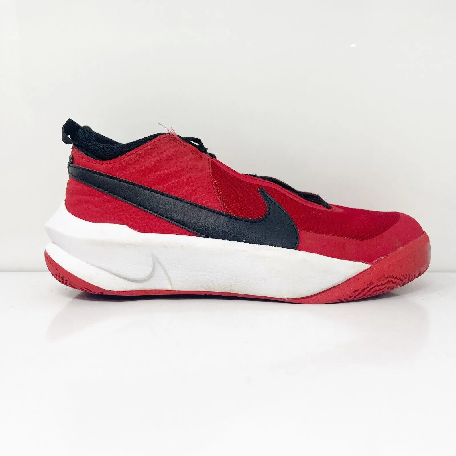 Nike Boys Team Hustle D 10 CW6735-600 Red Basketball Shoes Sneakers Size 6Y