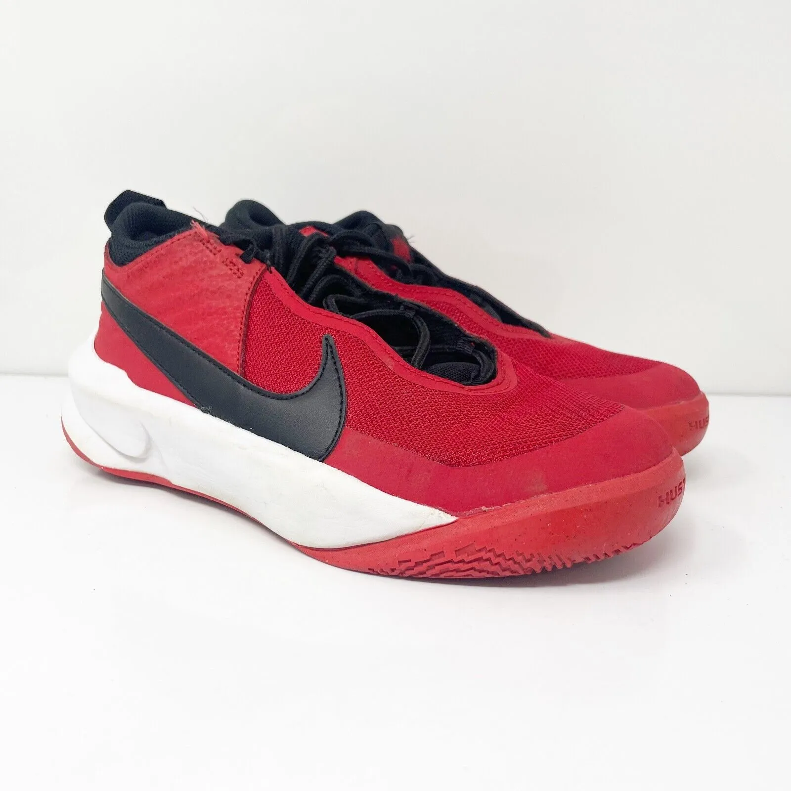 Nike Boys Team Hustle D 10 CW6735-600 Red Basketball Shoes Sneakers Size 6Y