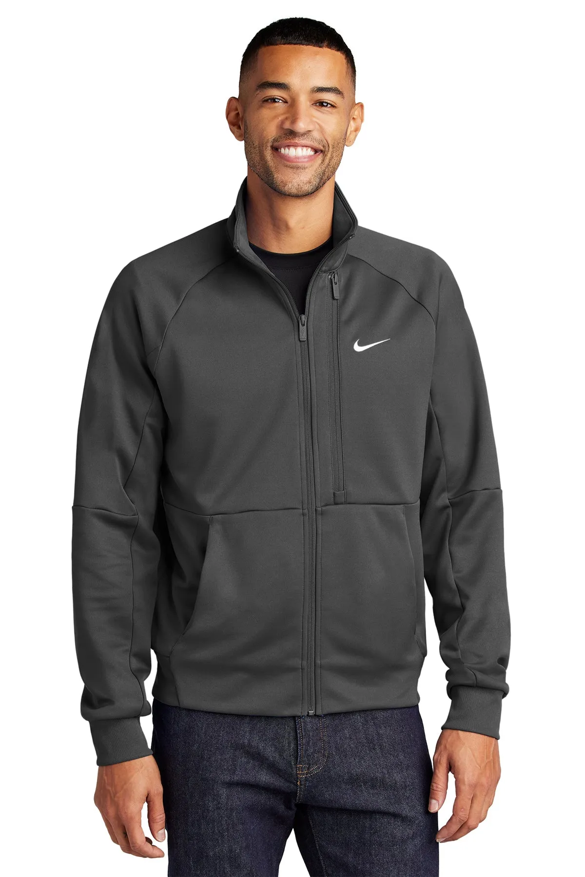 Nike Full-Zip Chest Swoosh Custom Jackets, Anthracite