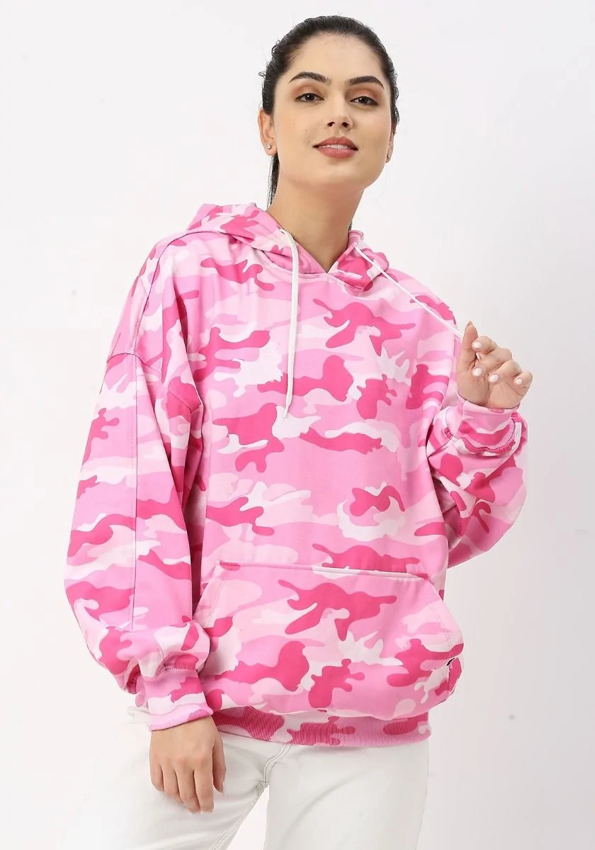 Pink Camo Women Oversized Hoodie