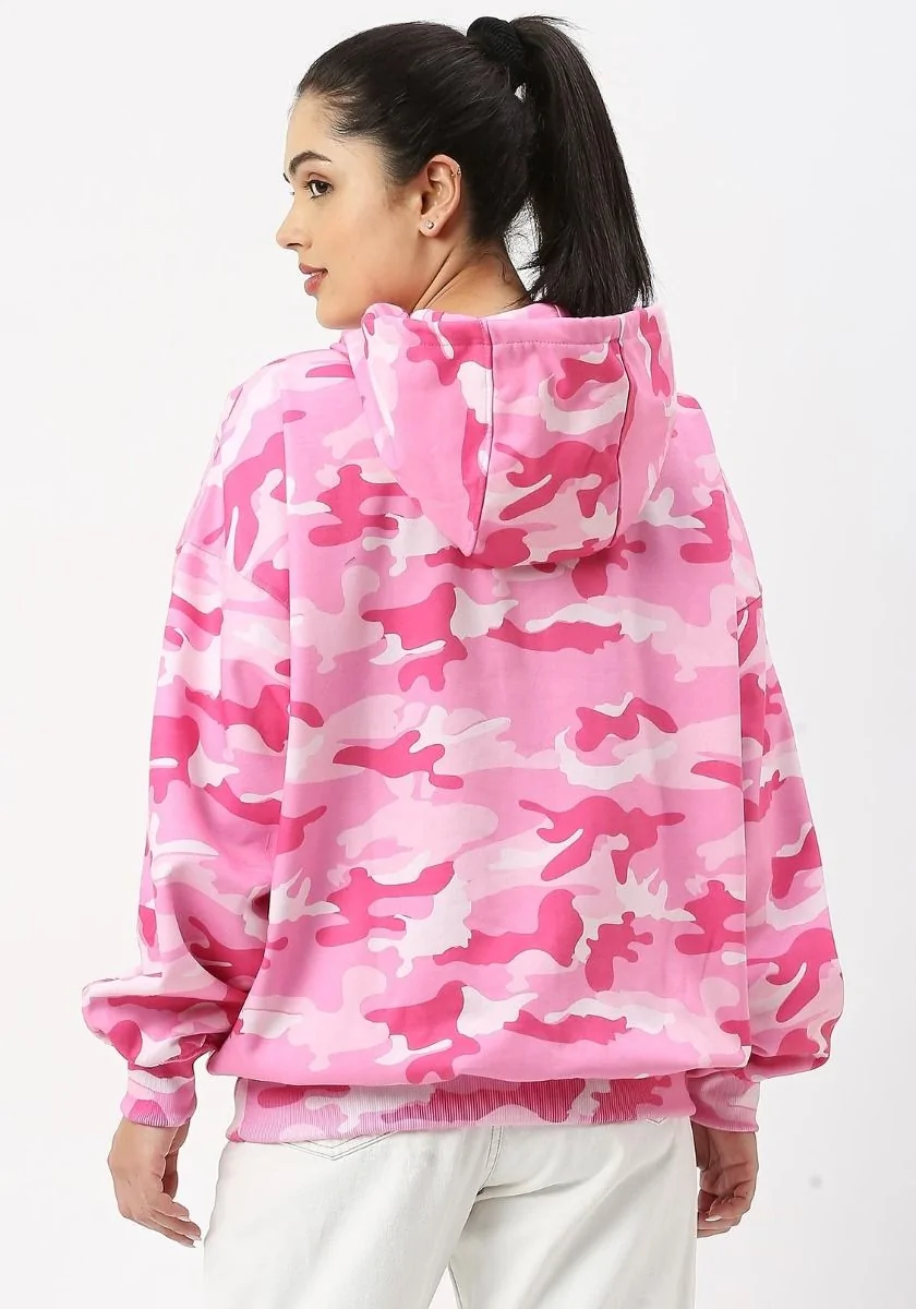 Pink Camo Women Oversized Hoodie