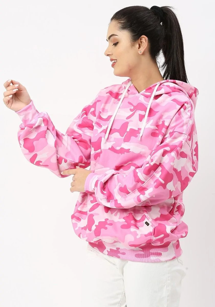 Pink Camo Women Oversized Hoodie