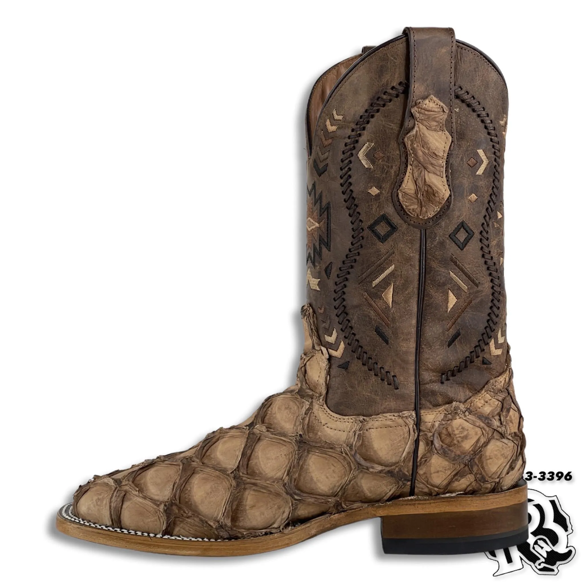 PRIARUCU (fish) ANTIQUE ORIGNAL | MEN SQUARE TOE WESTERN BOOTS STYLE PR05252