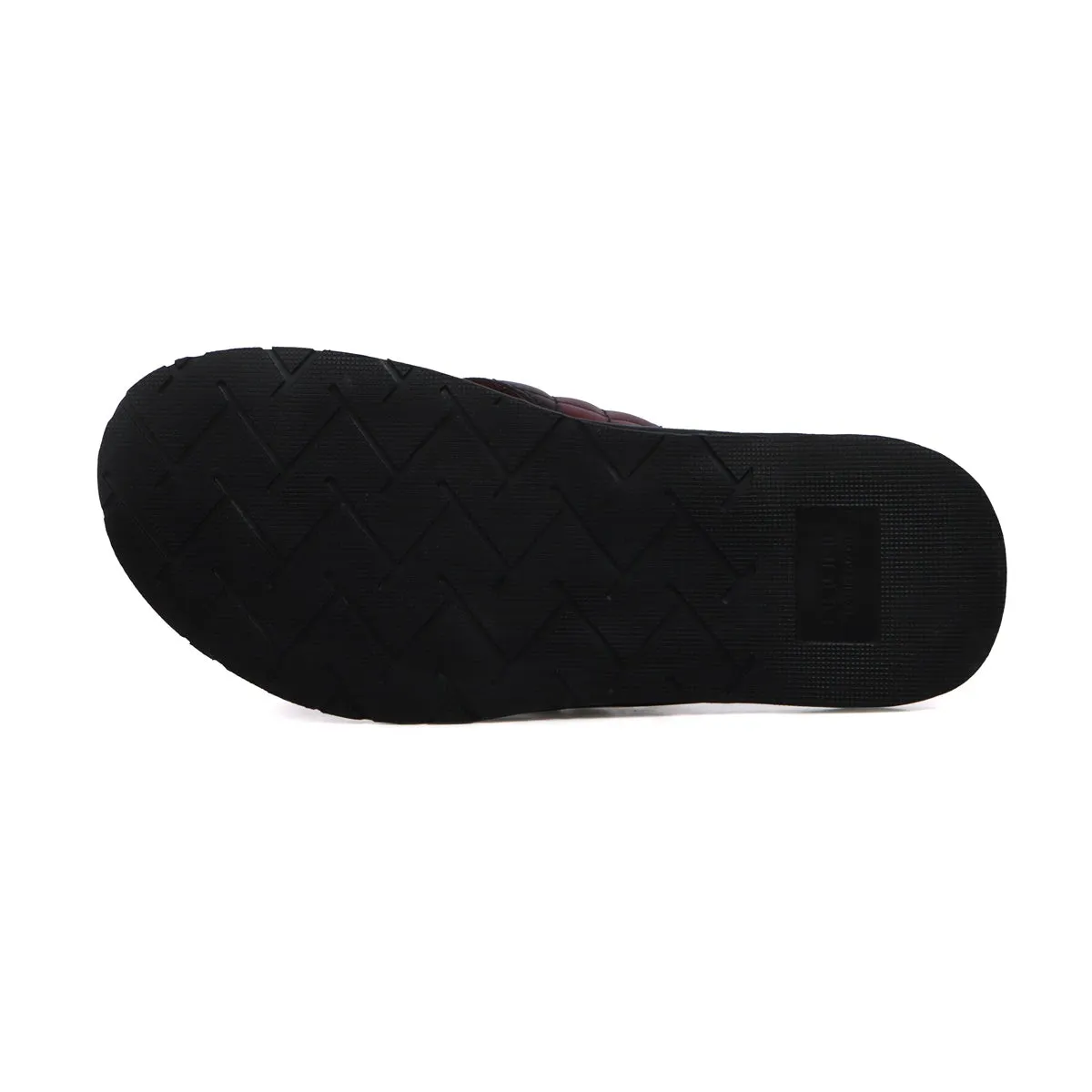 Quilted V-Strap Slippers with Padded Base in Wine Leather