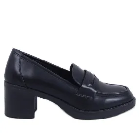 Ramona Black High Heel Moccasins