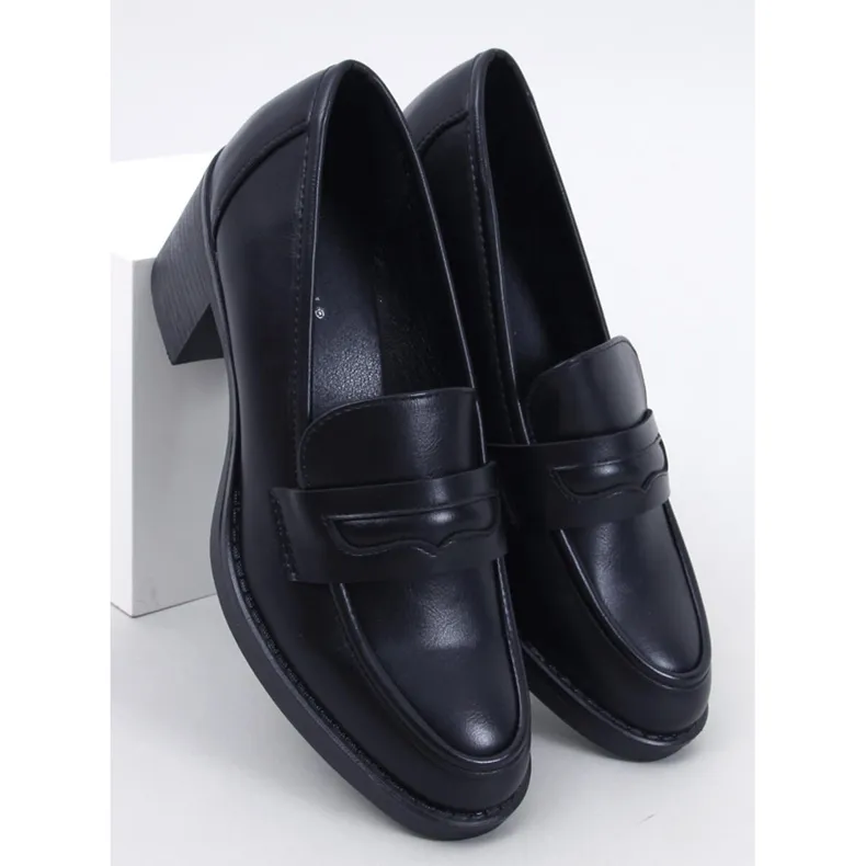 Ramona Black High Heel Moccasins