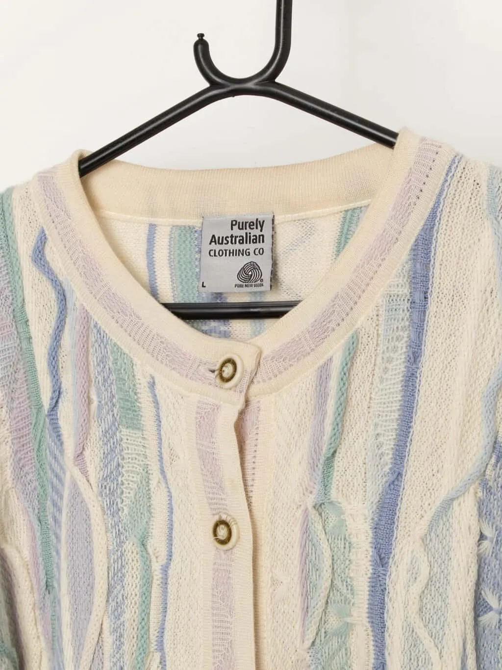 Rare Y2K vintage Coogi style pastel cardigan for women – Medium